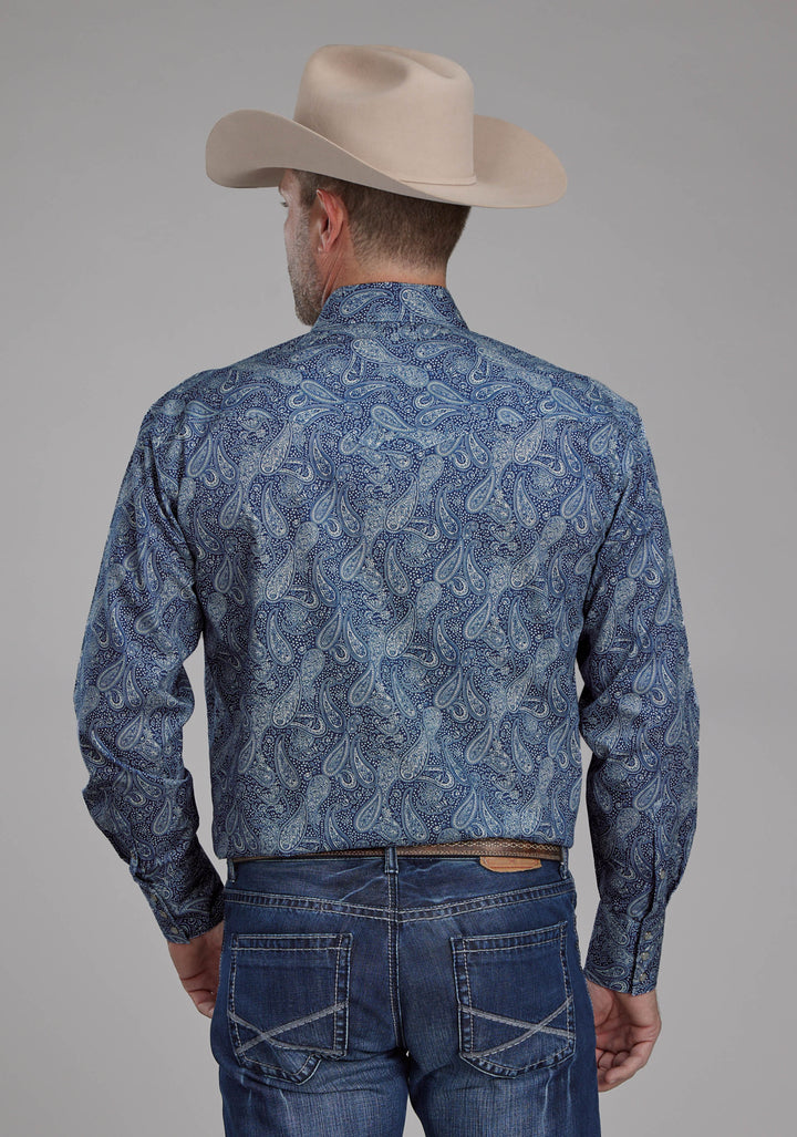 MENS RIVER PAISLEY LONG SLEEVE SNAP WESTERN SHIRT