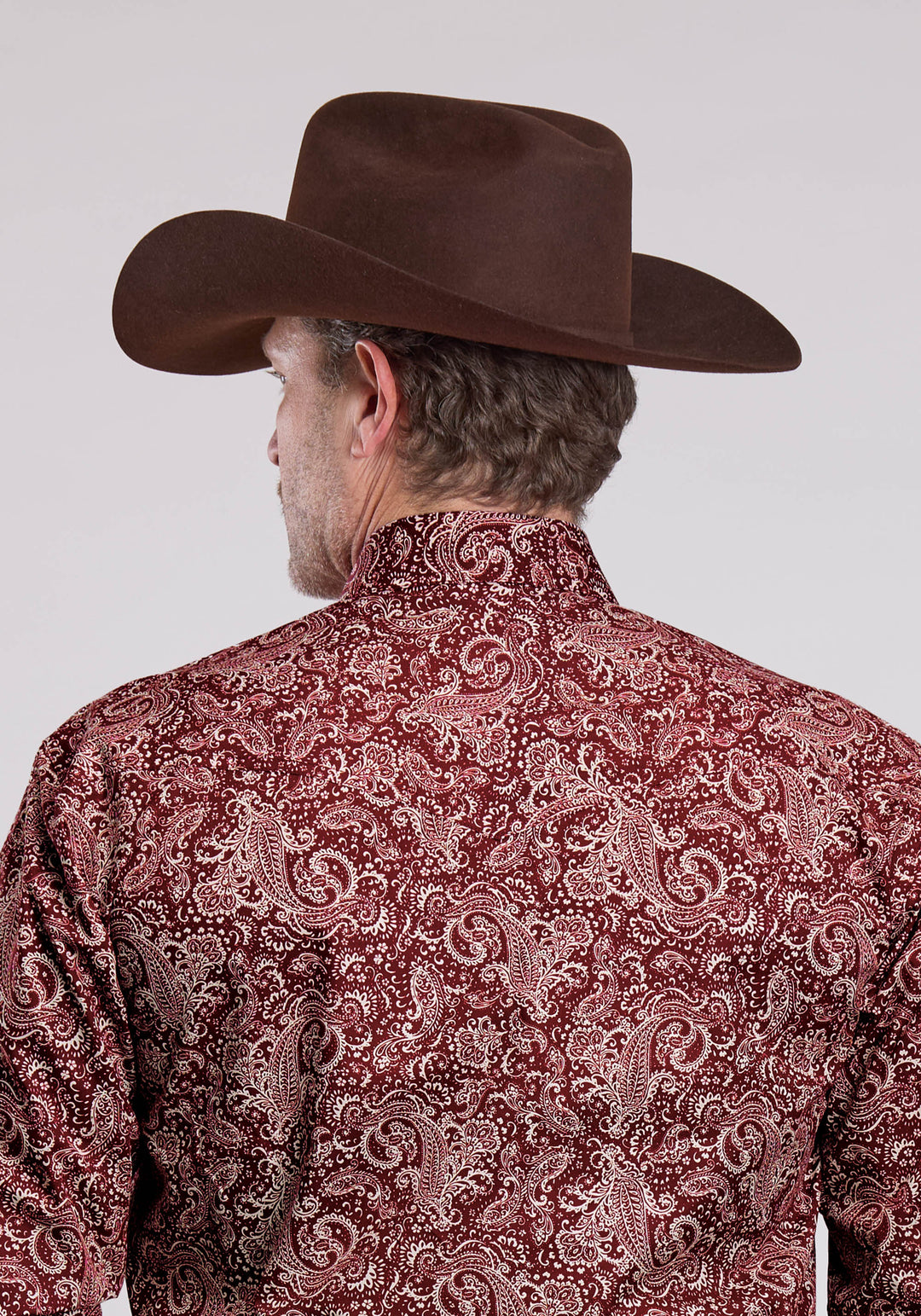 MENS LONG SLEEVE SNAP PLUME PAISLEY WESTERN SHIRT
