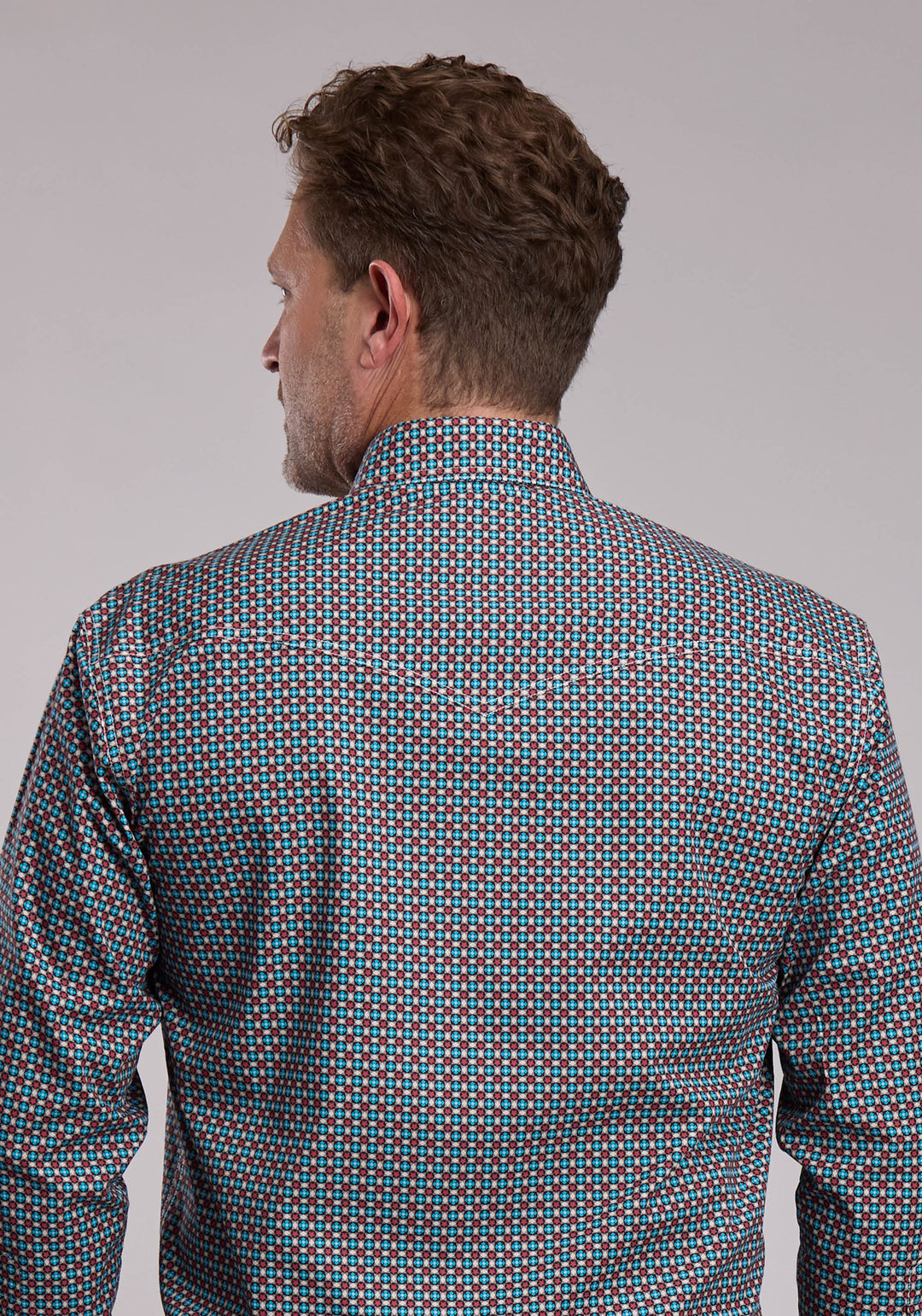 MENS ROPER SMALL STAR FOULARD WESTERN SNAP SHIRT