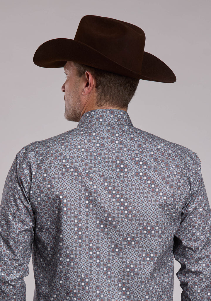 MENS ROPER SMOKE MEDALLION WESTERN SNAP SHIRT