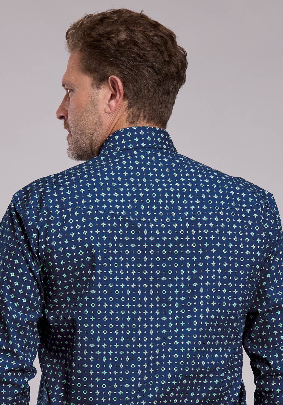 MENS ROPER NIGHT SKY FOULARD WESTERN SNAP SHIRT