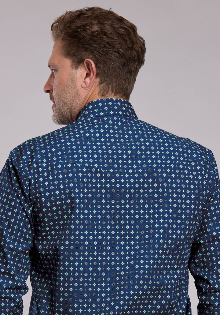 MENS ROPER NIGHT SKY FOULARD WESTERN SNAP SHIRT