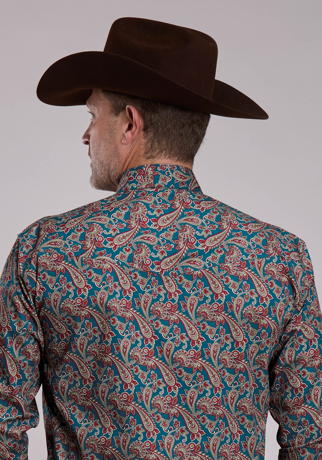 MENS ROPER HICKORY PAISLEY WESTERN SNAP SHIRT