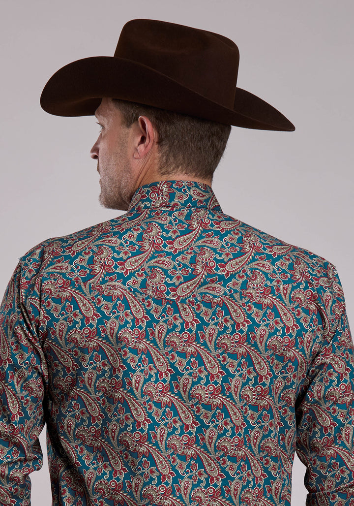 MENS ROPER HICKORY PAISLEY WESTERN SNAP SHIRT