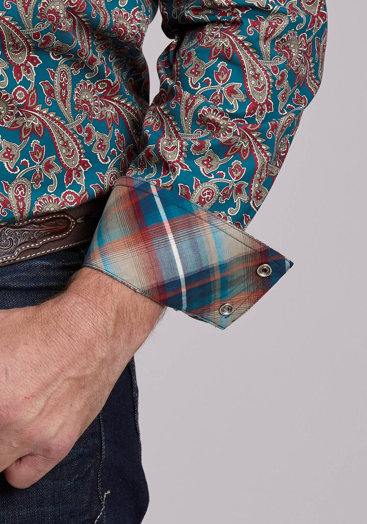 MENS ROPER HICKORY PAISLEY WESTERN SNAP SHIRT