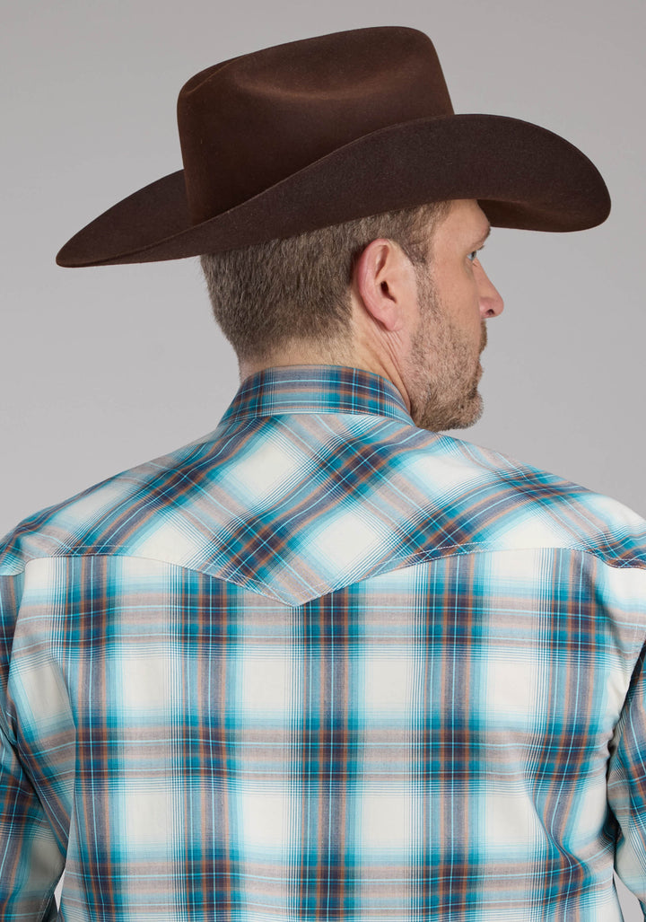 MENS TAOS OMBRE PLAID LONG SLEEVE SNAP WESTERN SHIRT