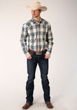 MENS LONG SLEEVE SNAP COCAO PLAID WESTERN SHIRT