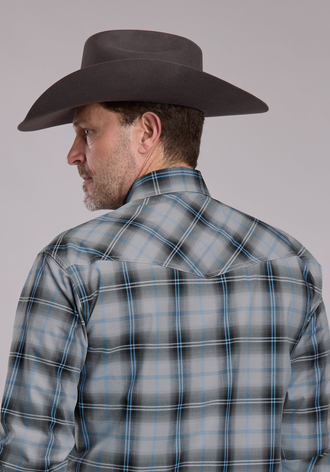 MENS ROPER STERLING RANCH PLAID WESTERN SNAP SHIRT