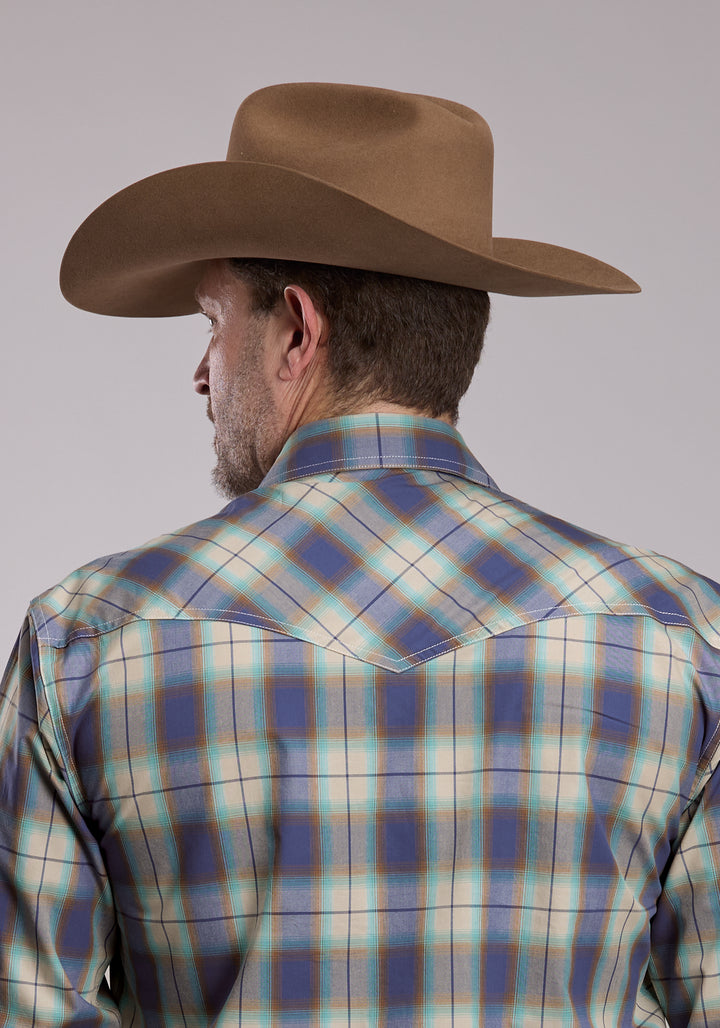 MENS ROPER CEDAR RIDGE PLAID WESTERN SNAP SHIRT