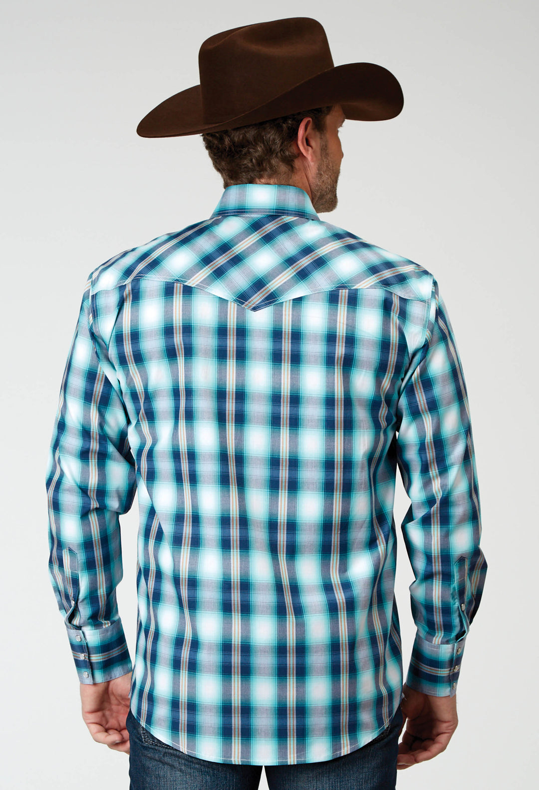 MENS LONG SLEEVE SNAP COOL BREEZE PLAID WESTERN SHIRT