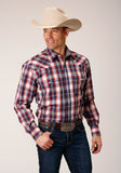MENS LONG SLEEVE SNAP INDEPENDENCE PLAID WESTERN SHIRT
