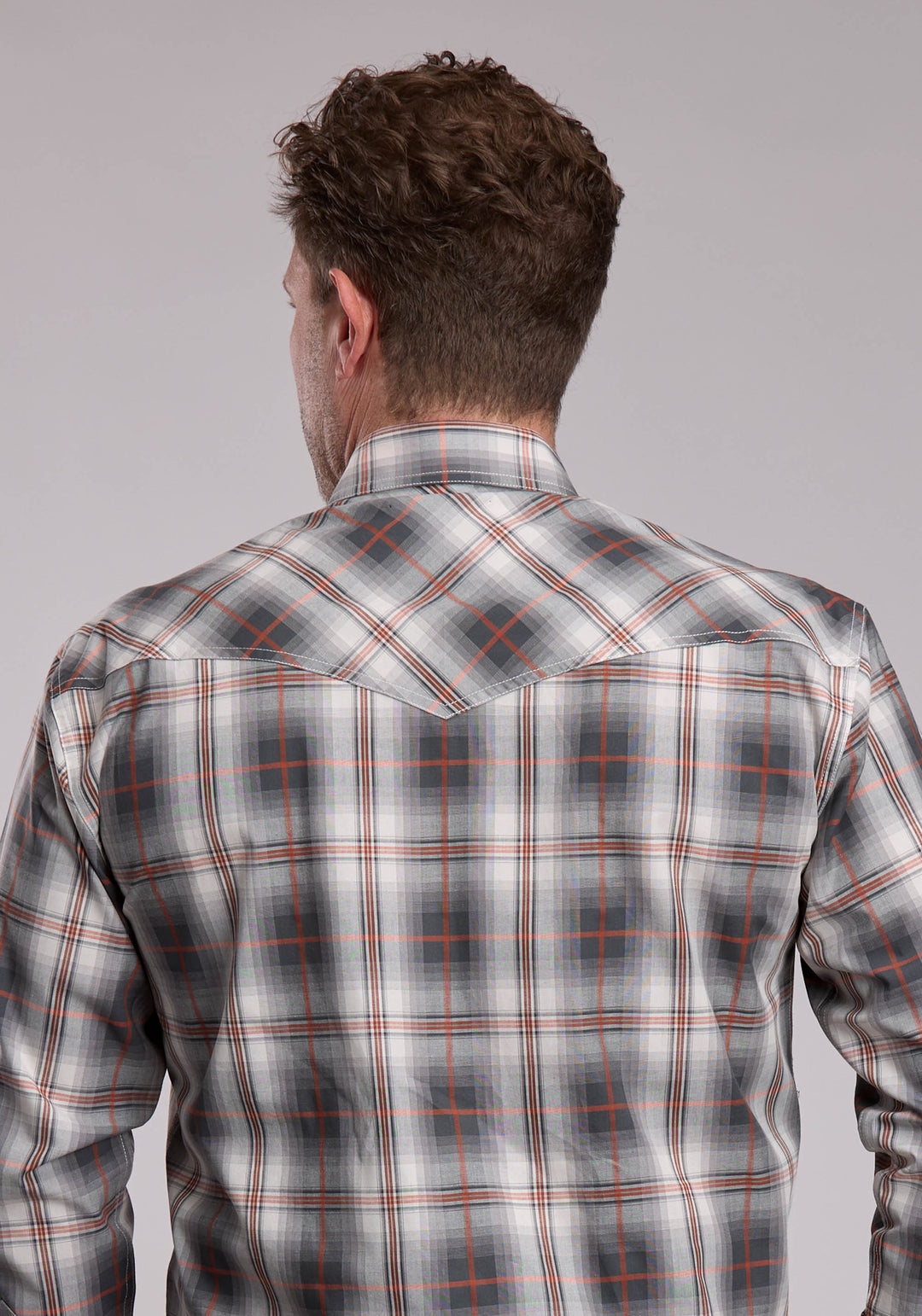 MENS ROPER SMOKEY PLAID WESTERN SNAP SHIRT