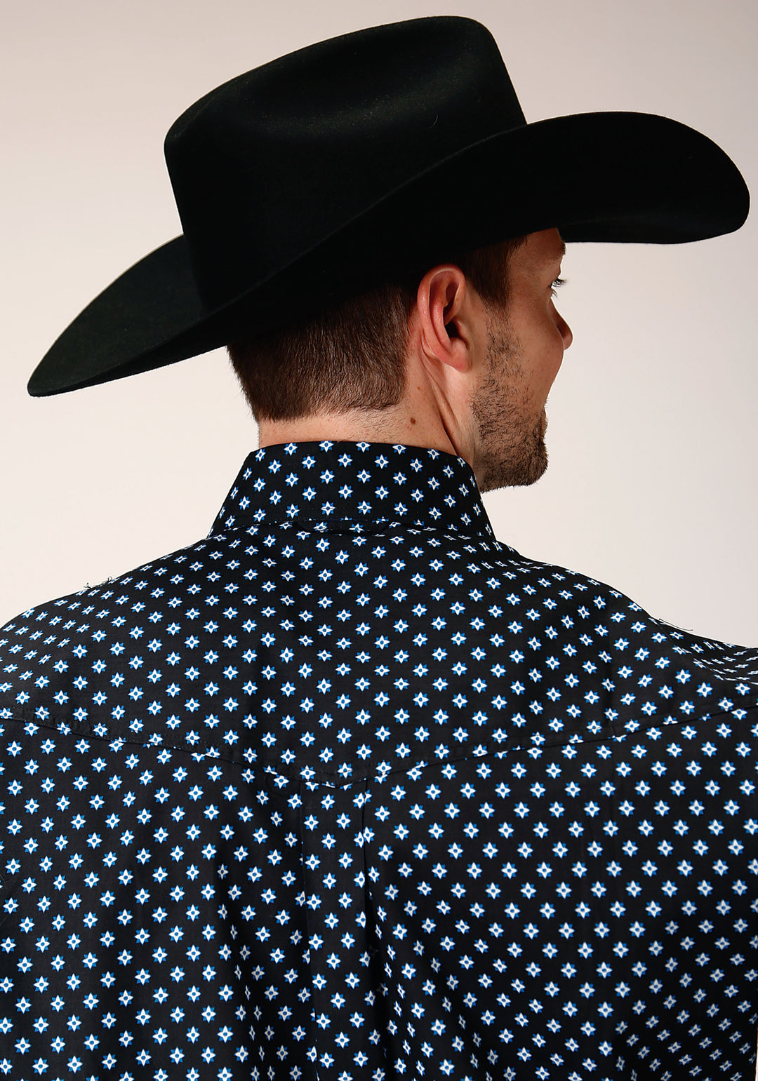 MENS LONG SLEEVE BUTTON NEW STAR FOULARD WESTERN SHIRT