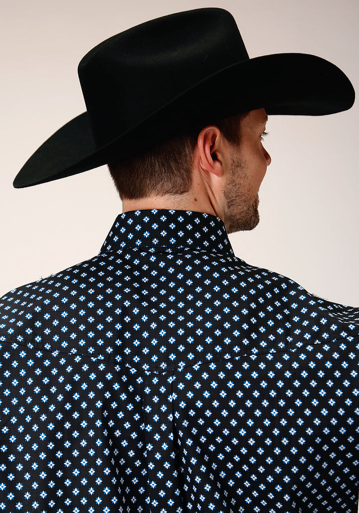 MENS LONG SLEEVE BUTTON NEW STAR FOULARD WESTERN SHIRT