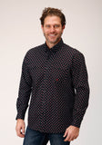 MENS LONG SLEEVE BUTTON COTTAGE FOULARD WESTERN SHIRT