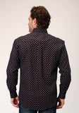 MENS LONG SLEEVE BUTTON COTTAGE FOULARD WESTERN SHIRT