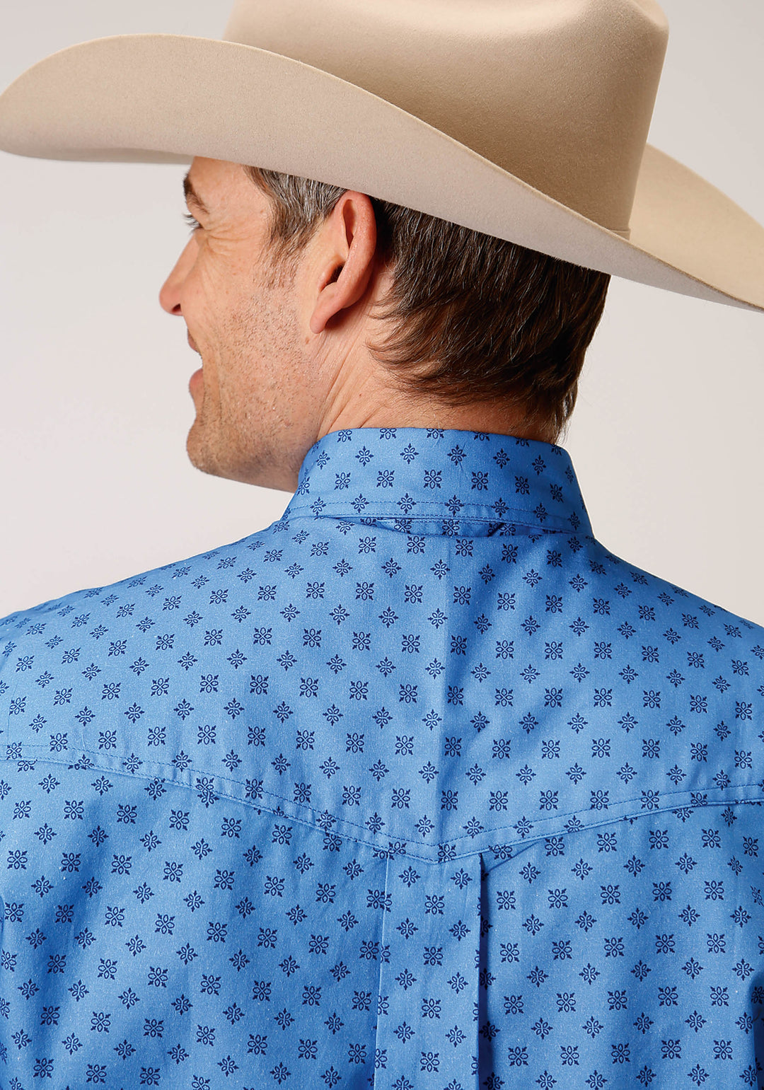 MENS LONG SLEEVE BUTTON COTTAGE FOULARD WESTERN SHIRT