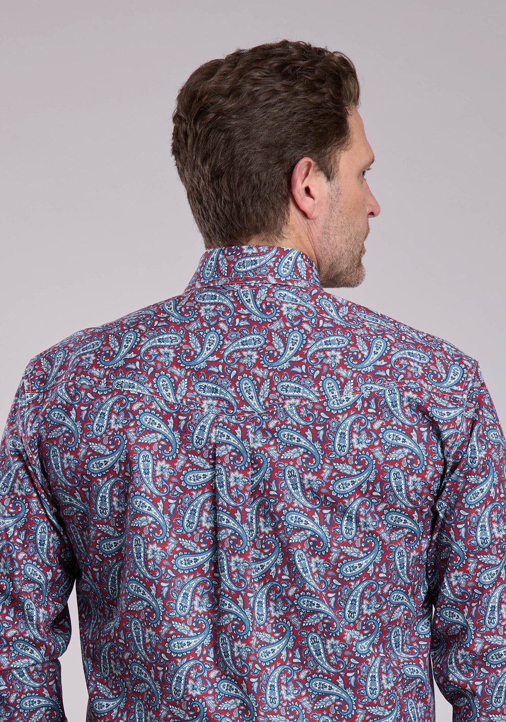 MENS ROPER BANDANA PAISLEY LONG SLEEVE BUTTON SHIRT