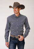 MENS LONG SLEEVE BUTTON ARROW ROPE PRINT WESTERN SHIRT