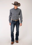 MENS LONG SLEEVE BUTTON ARROW ROPE PRINT WESTERN SHIRT