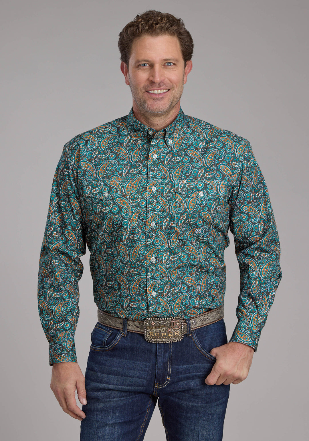 MENS DUSK PAISLEY LONG SLEEVE BUTTON WESTERN SHIRT