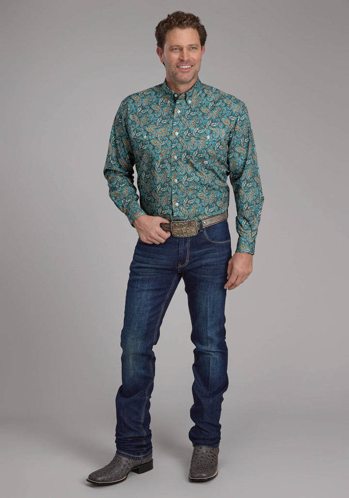 MENS DUSK PAISLEY LONG SLEEVE BUTTON WESTERN SHIRT