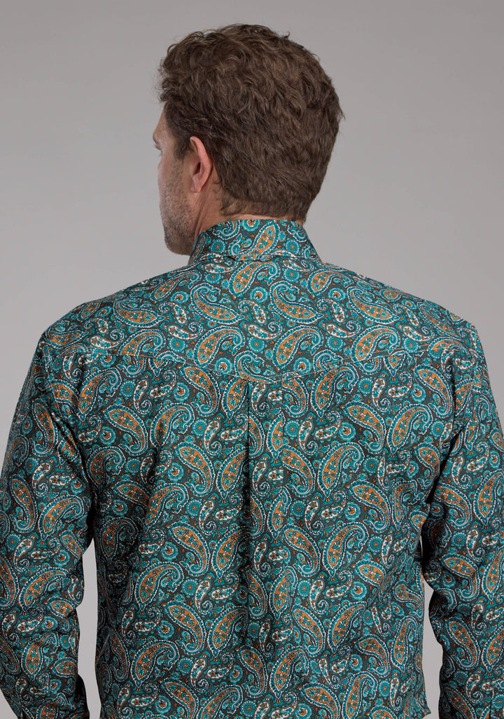 MENS DUSK PAISLEY LONG SLEEVE BUTTON WESTERN SHIRT