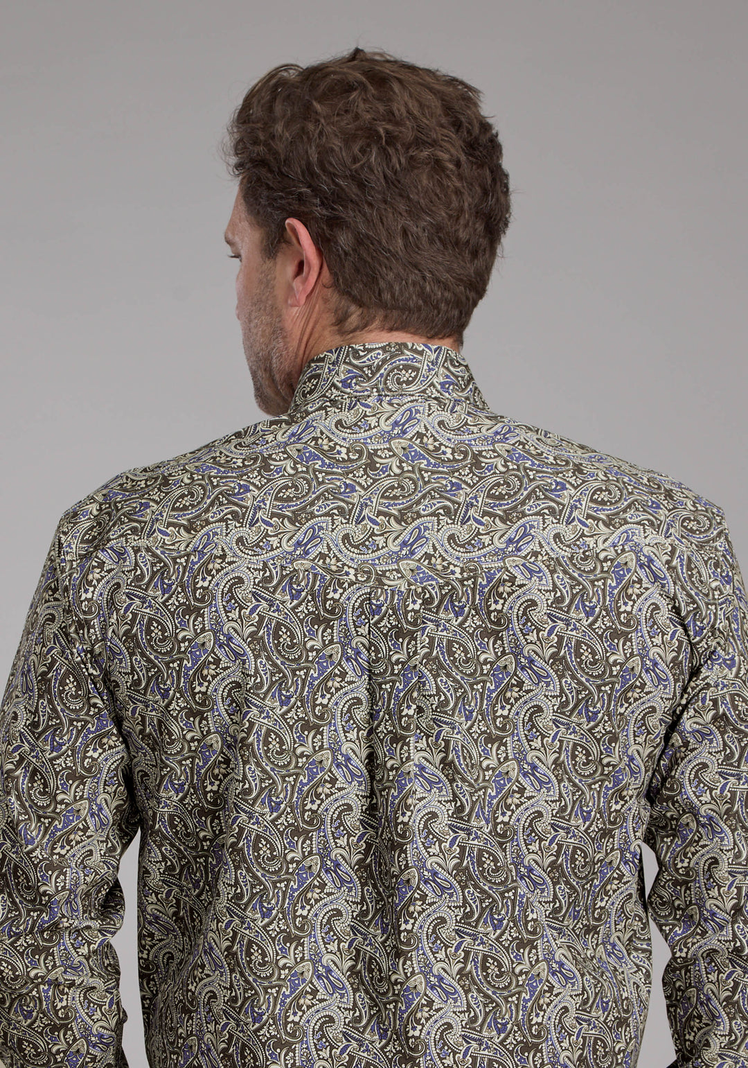 MENS STONE PAISLEY LONG SLEEVE BUTTON WESTERN SHIRT