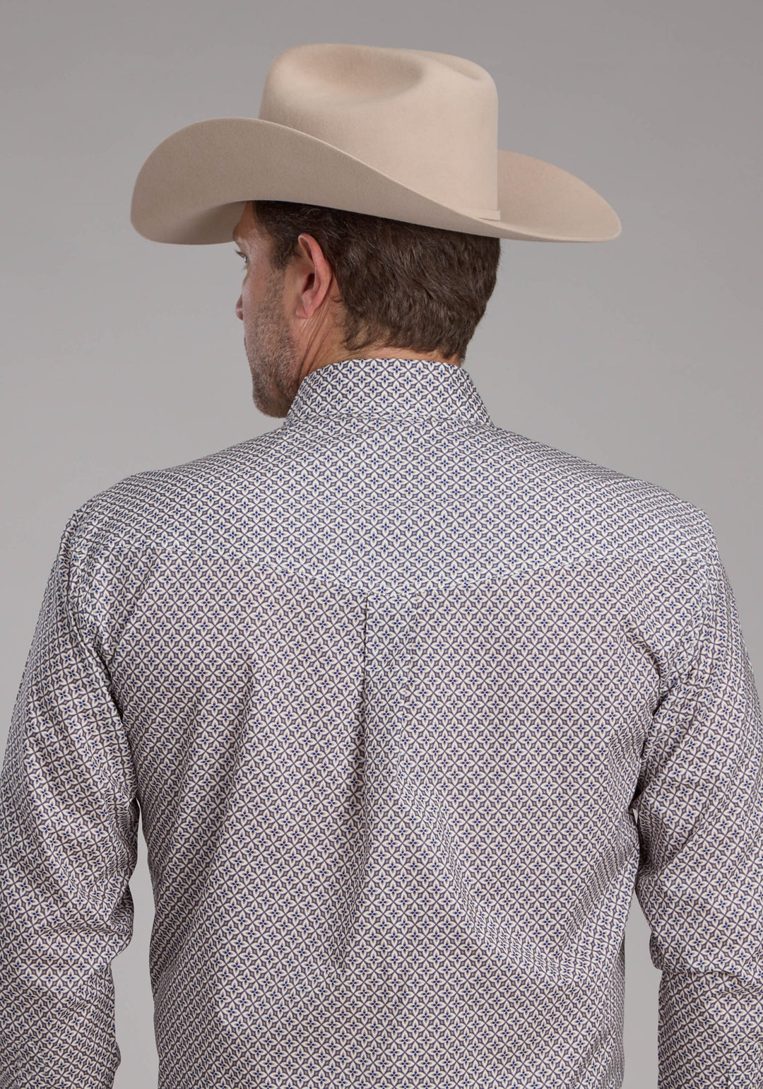 MENS PINWHELL FOULDARD LONG SLEEVE BUTTON WESTERN SHIRT