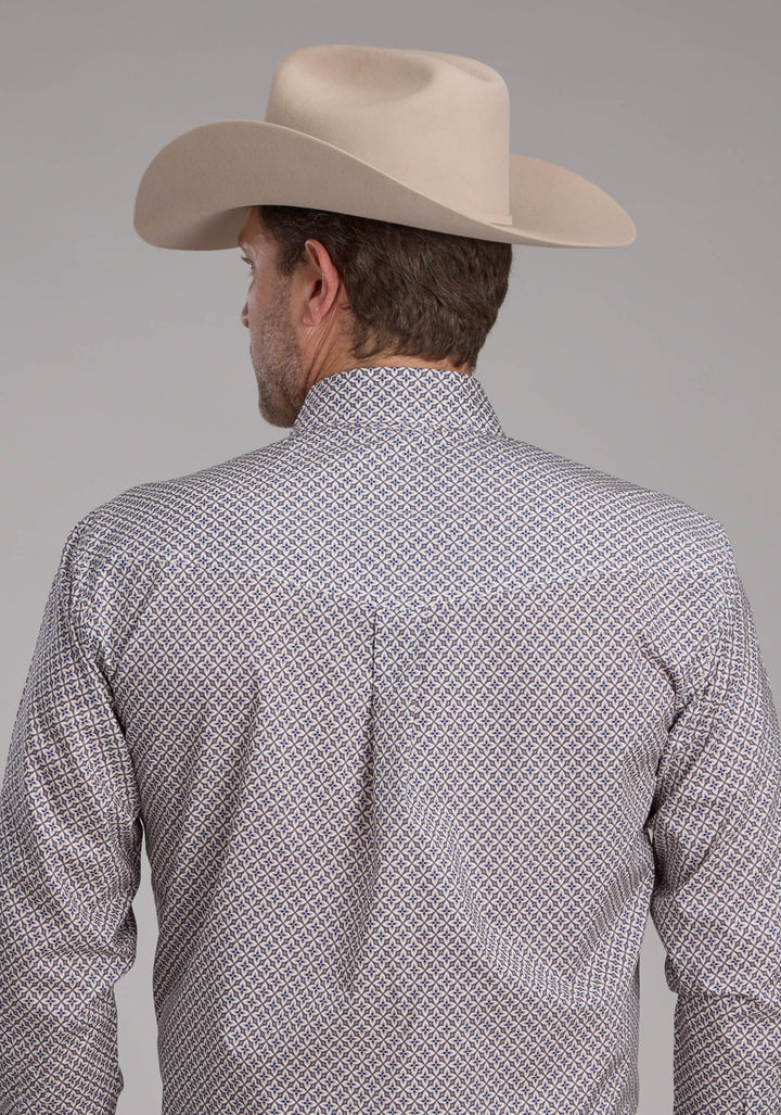MENS PINWHELL FOULDARD LONG SLEEVE BUTTON WESTERN SHIRT
