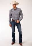 MENS LONG SLEEVE BUTTON LIBERTY PAISLEY WESTERN SHIRT