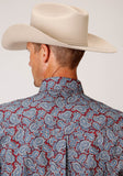 MENS LONG SLEEVE BUTTON LIBERTY PAISLEY WESTERN SHIRT