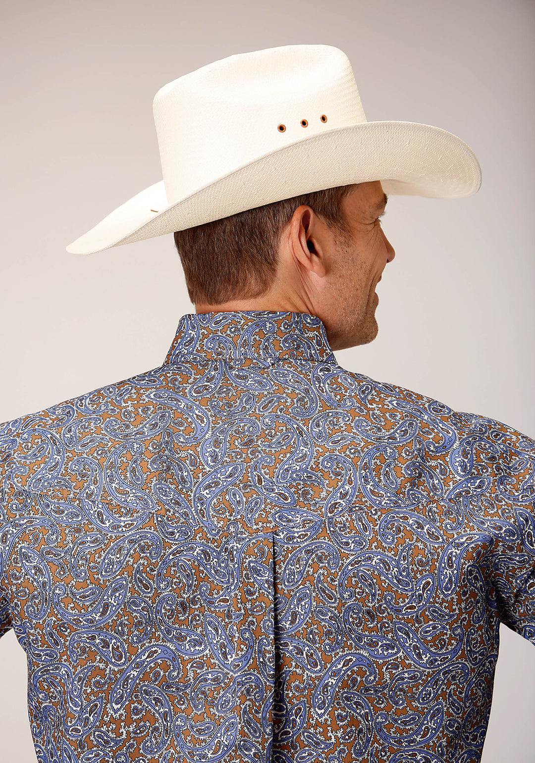 MENS LONG SLEEVE BUTTON VALLEY PAISLEY WESTERN SHIRT