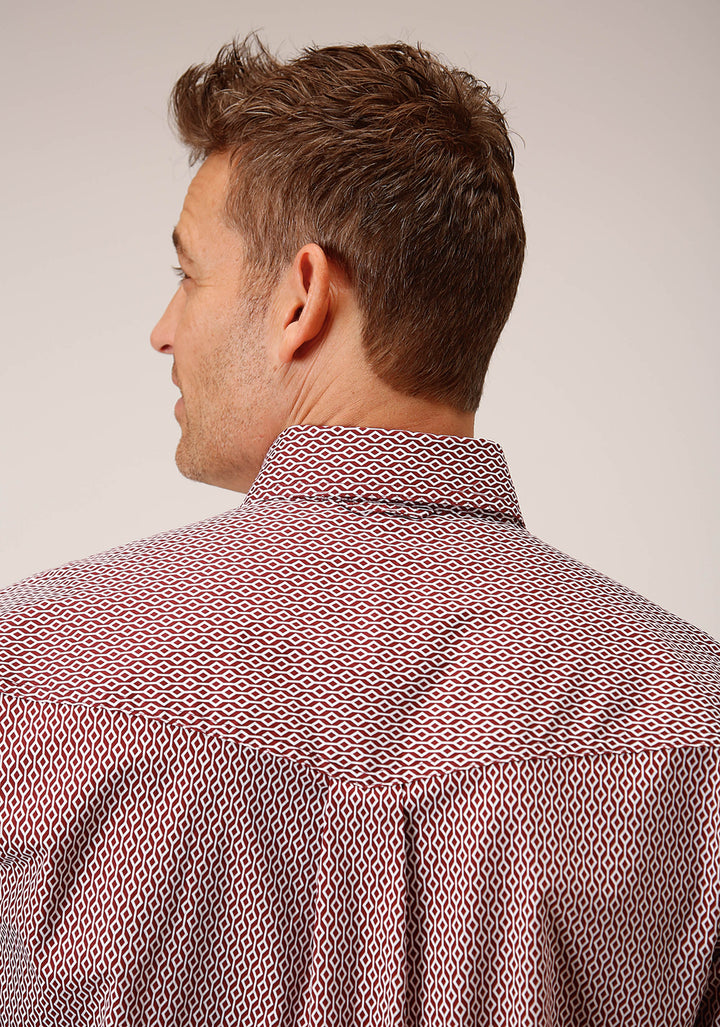 MENS LONG SLEEVE BUTTON CLIMBING DIAMOND WESTERN SHIRT