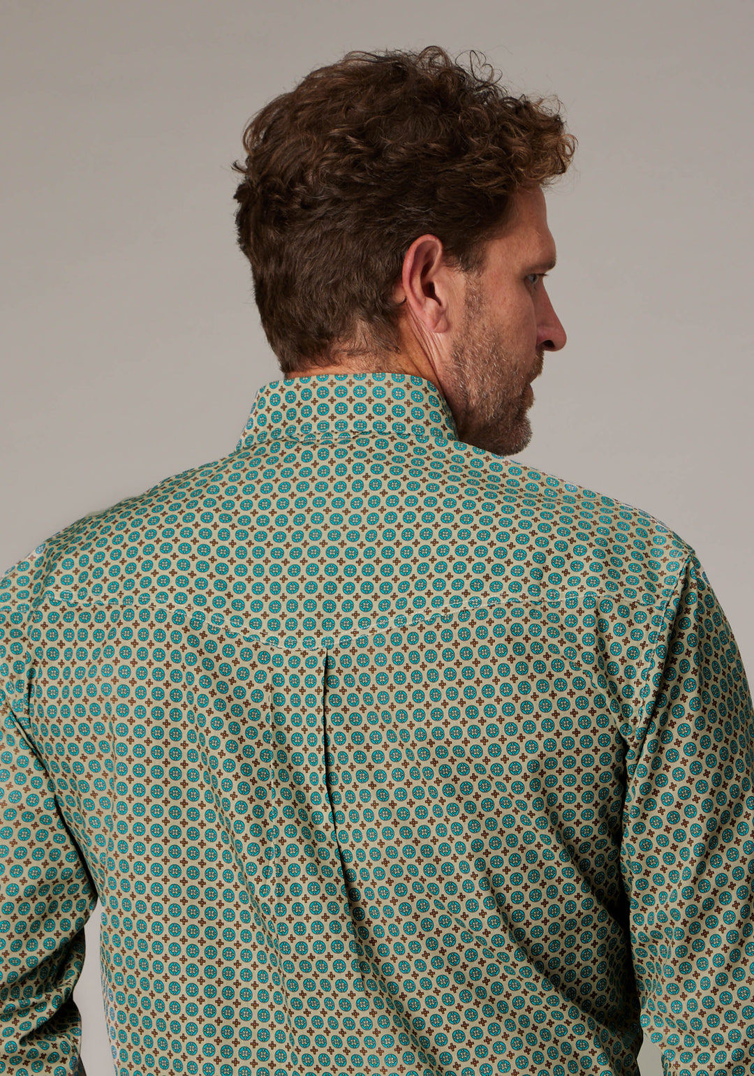 MENS SEDONA FOULARD PRINT LONG SLEEVE BUTTON WESTERN SHIRT