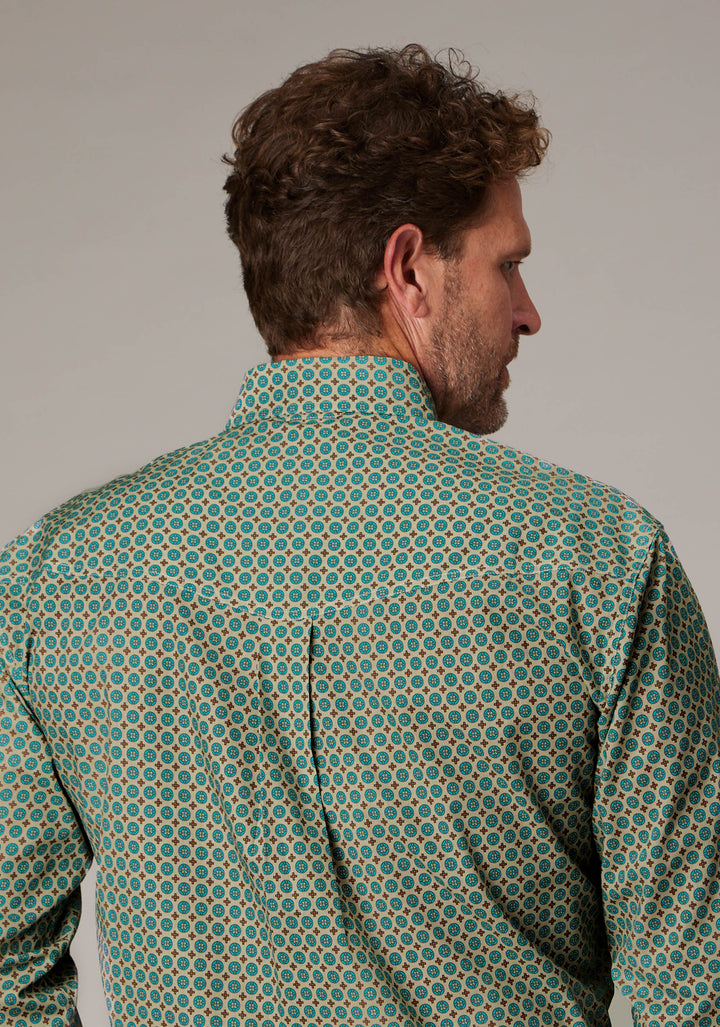 MENS SEDONA FOULARD PRINT LONG SLEEVE BUTTON WESTERN SHIRT