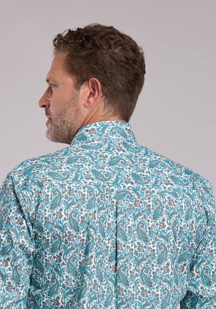 MENS ROPER TRAIL PAISLEY LONG SLEEVE BUTTON SHIRT