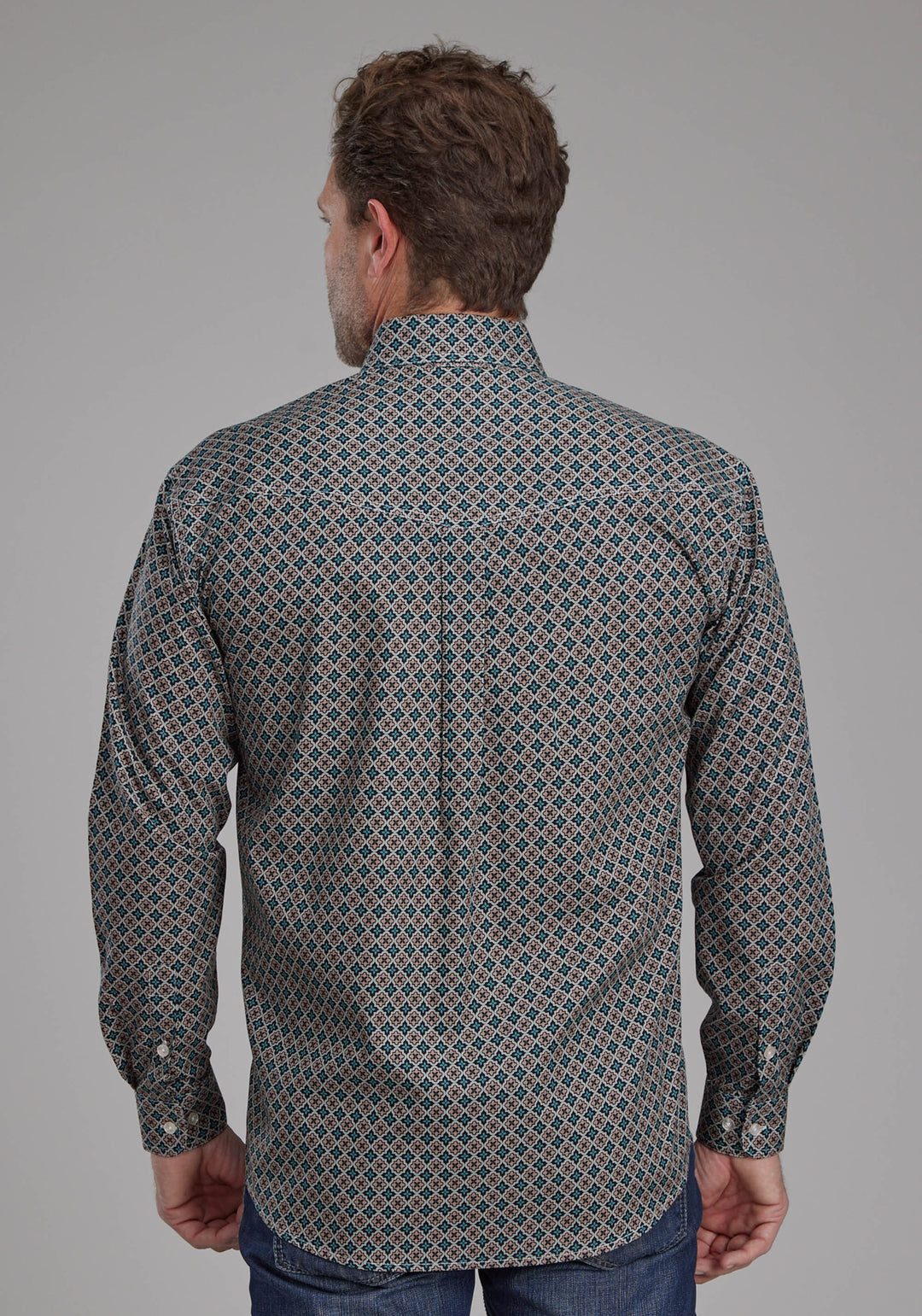 MENS ACORN FOULARD LONG SLEEVE BUTTON WESTERN SHIRT