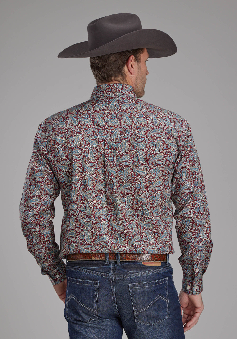 MENS ORCHARD PAISLEY LONG SLEEVE BUTTON WESTERN SHIRT
