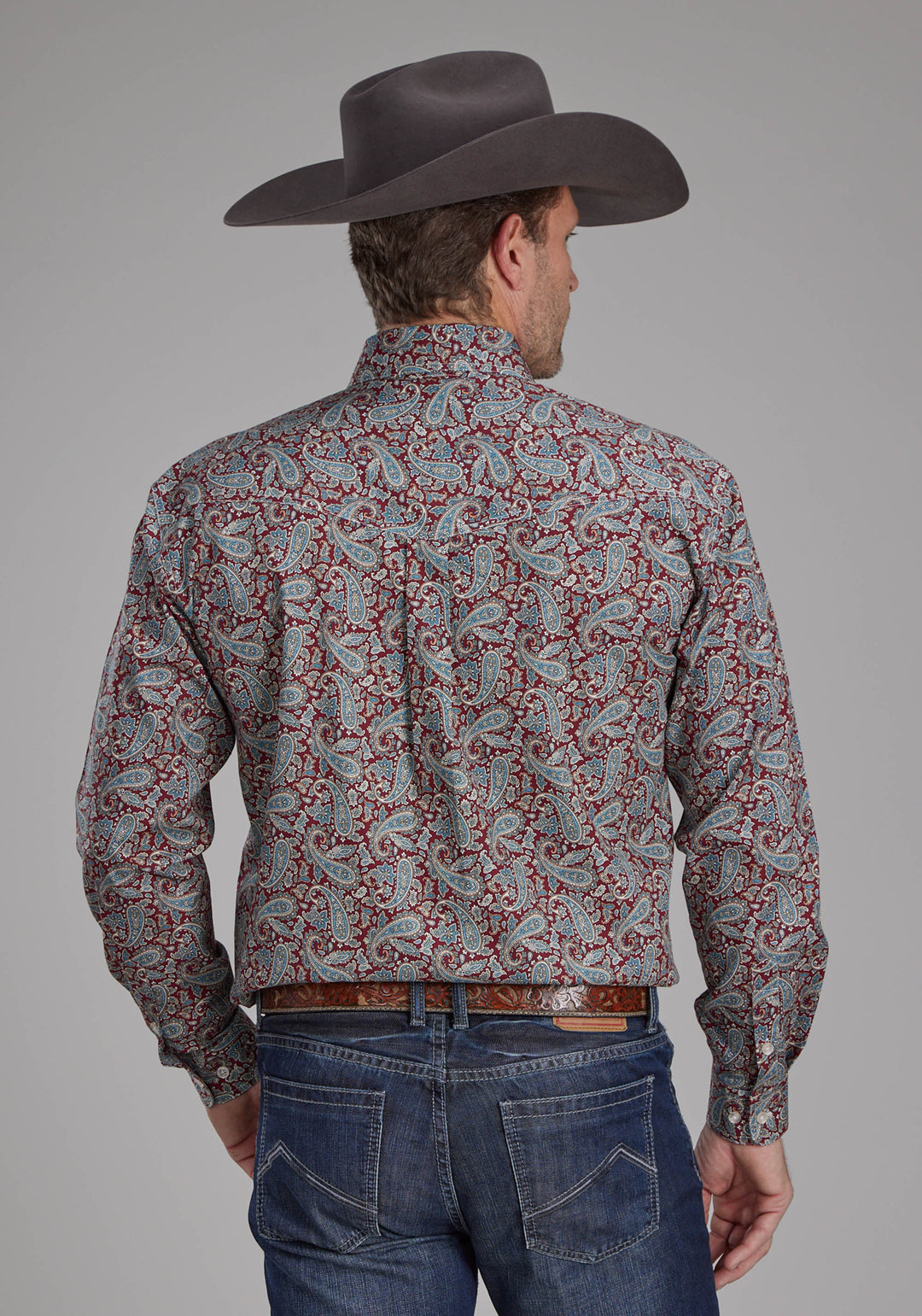 MENS ORCHARD PAISLEY LONG SLEEVE BUTTON WESTERN SHIRT