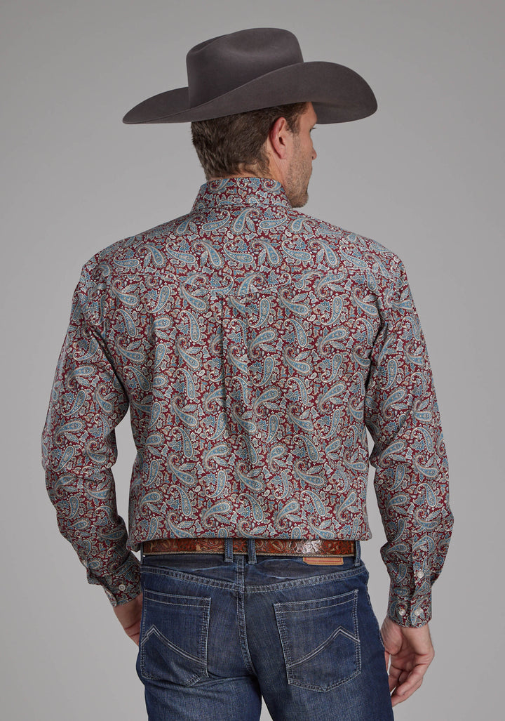 MENS ORCHARD PAISLEY LONG SLEEVE BUTTON WESTERN SHIRT