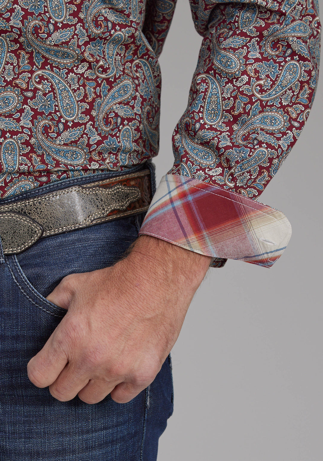 MENS ORCHARD PAISLEY LONG SLEEVE BUTTON WESTERN SHIRT
