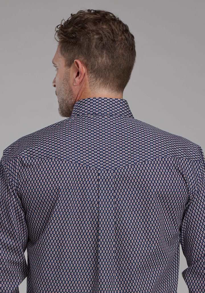 MENS DIAMOND EYE GEO LONG SLEEVE BUTTON WESTERN SHIRT