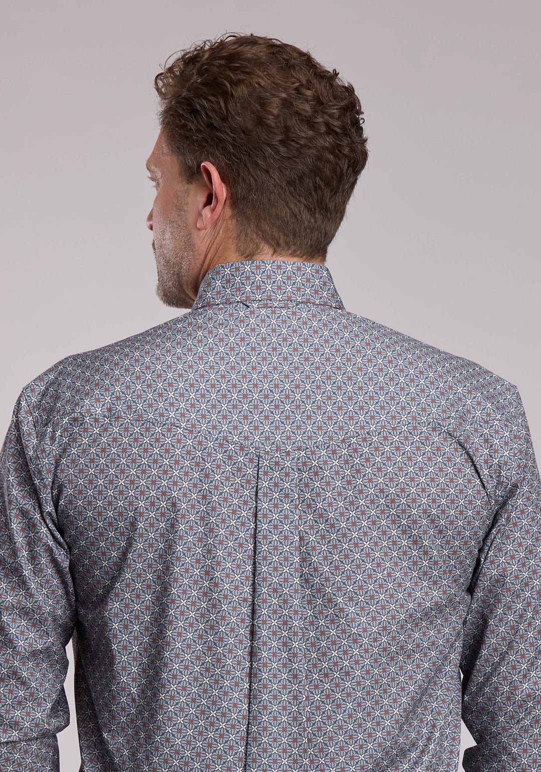 MENS ROPER SMOKE MEDALLION WESTERN BUTTON UP SHIRT