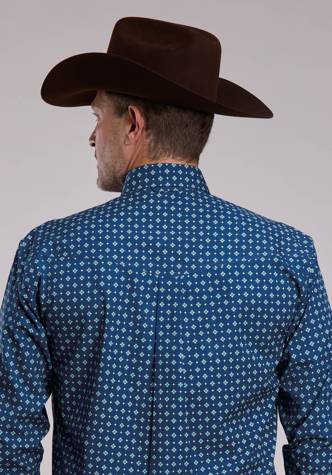 MENS ROPER NIGHT SKY FOULARD WESTERN BUTTON UP SHIRT