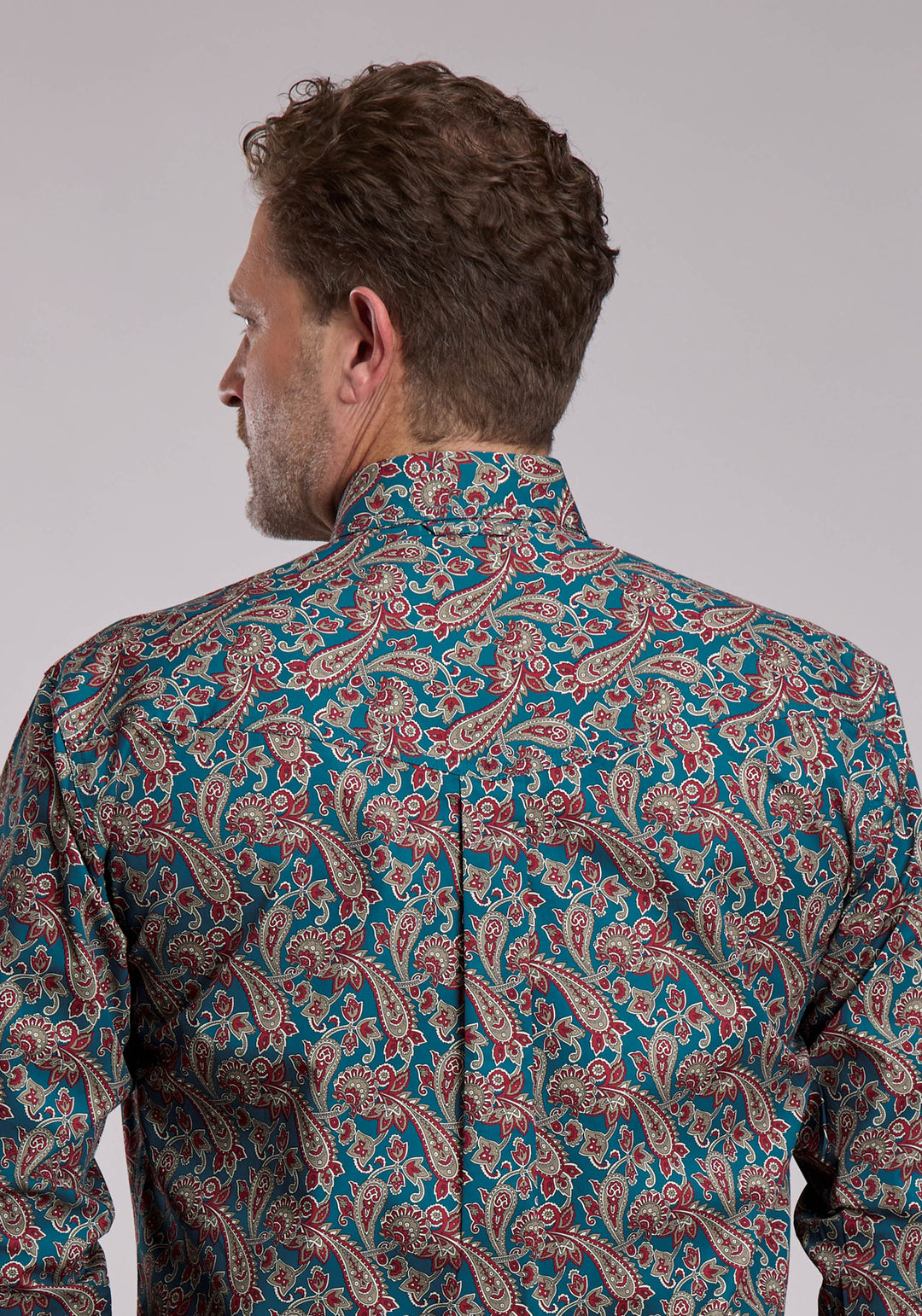 MENS ROPER HICKORY PAISLEY WESTERN BUTTON UP SHIRT