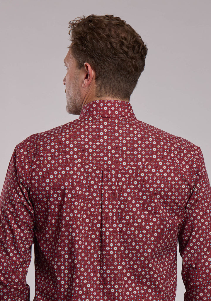 MENS ROPER RED MAPLE FOULARD WESTERN BUTTON UP SHIRT