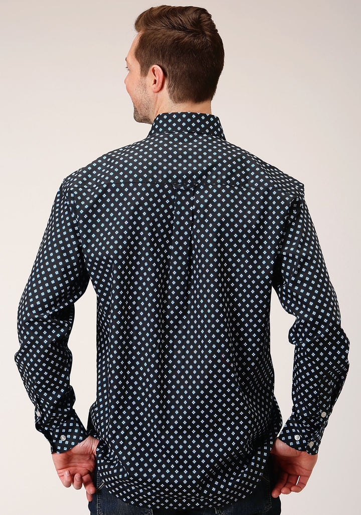 MENS LONG SLEEVE BUTTON NEW STAR FOULARD WESTERN SHIRT