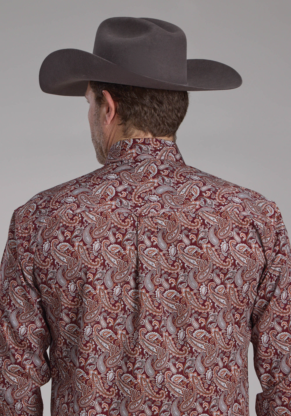 MENS SANGRIA PAISLEY LONG SLEEVE BUTTON WESTERN SHIRT