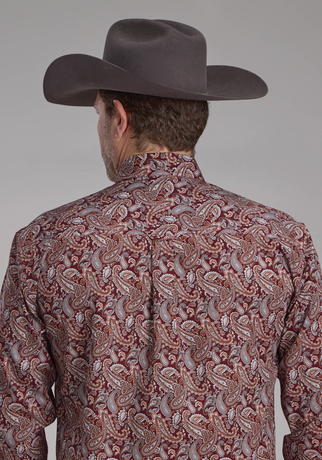 MENS SANGRIA PAISLEY LONG SLEEVE BUTTON WESTERN SHIRT
